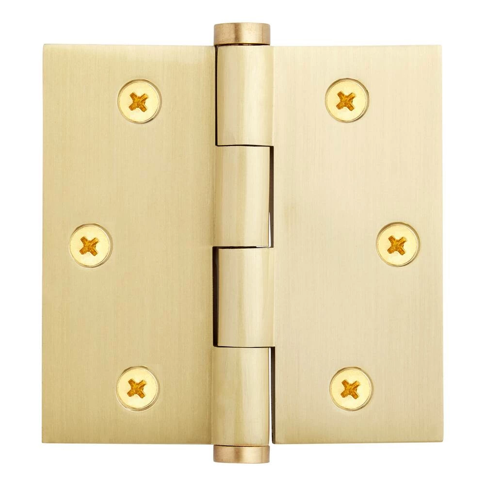 Signature Hardware 3-1/2 in. Solid Brass Mortise Door Hinge in Satin Brass - Image 2