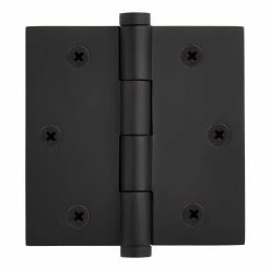Signature Hardware 3-1/2 in. Solid Brass Mortise Door Hinge in Satin Black