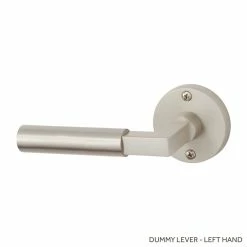 Signature Hardware Tolland Brass Handle Left Hand Dummy Interior Door Set Lever in Brushed Nickel