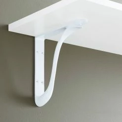 Signature Hardware Byer 10 in. Cast Iron Shelf Bracket in White Powder Coat