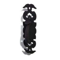 Signature Hardware Decorative 10-1/4 in. Iron Latch Pull in Black Powder Coat