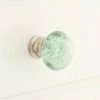 Signature Hardware Chessa 1-1/2 in. Glass Round Cabinet Knob in Tea Green