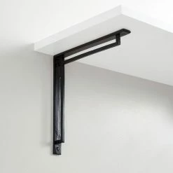 Signature Hardware 9" Harridge Cast Iron Shelf Bracket - Black Powder Coat