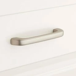 Signature Hardware Prowse 4-1/2 in. Brass Cabinet Pull in Brushed Nickel
