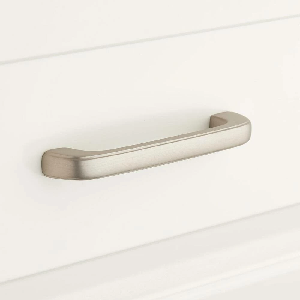 Signature Hardware Prowse 4-1/2 in. Brass Cabinet Pull in Brushed Nickel