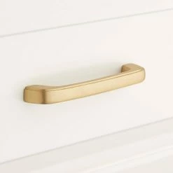 Signature Hardware Prowse 4-1/2 in. Brass Cabinet Pull in Antique Brass
