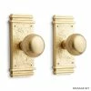 Signature Hardware Marconi 6-5/8 in. Brass Dummy Door Set Knob in Satin Brass