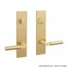 Signature Hardware Tolland Brass Handle Entrance Door Set Lever in Satin Brass