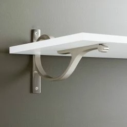 Signature Hardware Alyona 4-1/8 in. Solid Brass Shelf Bracket in Brushed Nickel