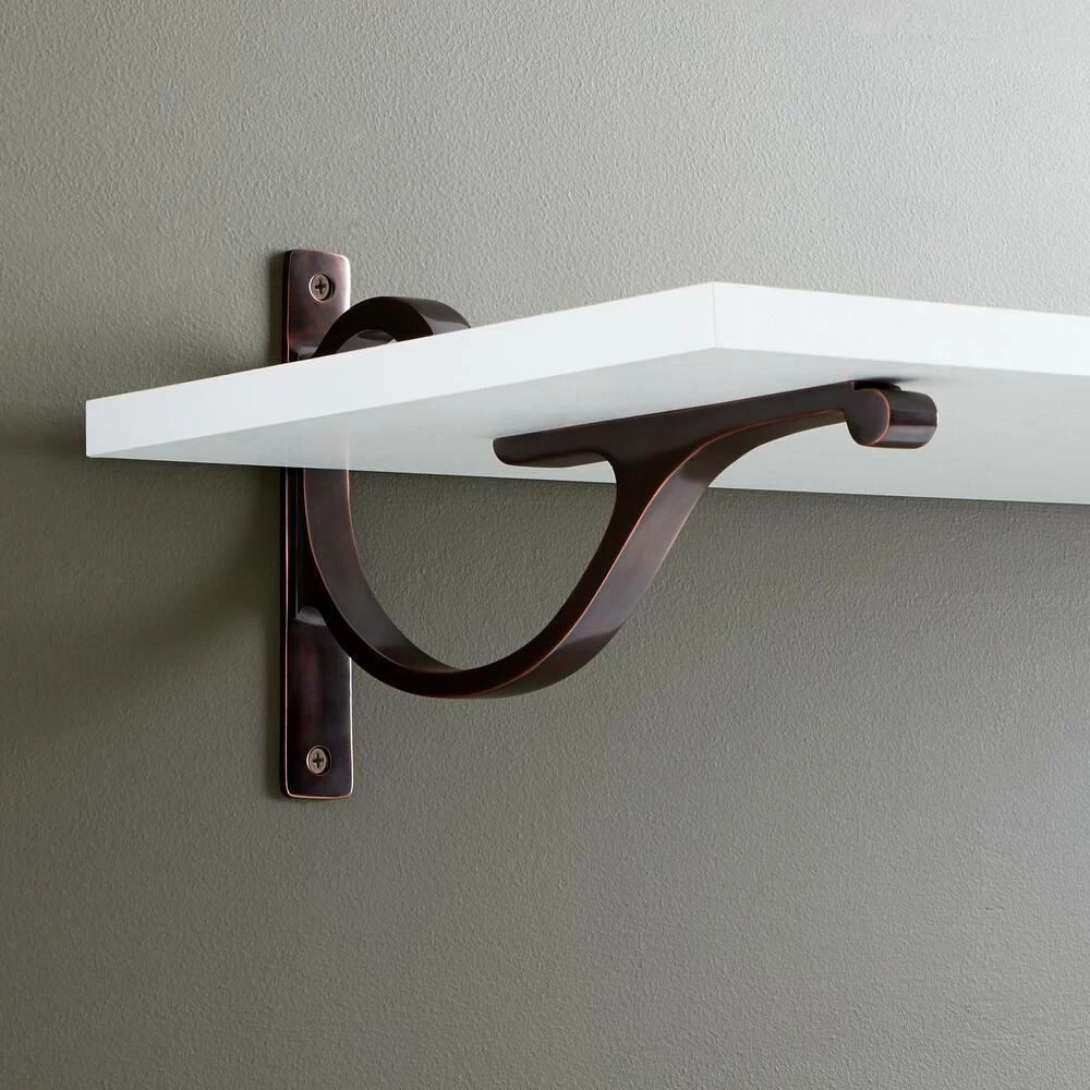 Signature Hardware Alyona 4-1/8 in. Solid Brass Shelf Bracket in Oil Rubbed Bronze - Image 2