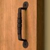 Signature Hardware Ridged 6-1/2 in. Hand Forged Iron Door Pull in Black Powder Coat