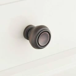 Signature Hardware Cipullo 1 in. Brass Round Cabinet Knob in Black Powder Coat