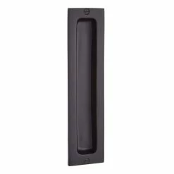 Signature Hardware 2 x 8-1/4 in. Brass Rectangular Pocket Door Pull in Satin Black