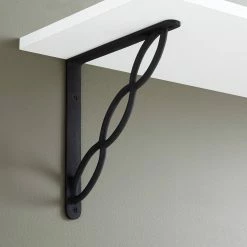 Signature Hardware Cassell 10 in. Cast Iron Shelf Bracket in Black Powder Coat