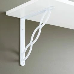 Signature Hardware Cassell 10 in. Cast Iron Shelf Bracket in White Powder Coat