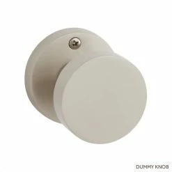 Signature Hardware Moceri Solid Brass Dummy Interior Door Set Round Knob in Brushed Nickel