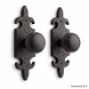 Signature Hardware Cousteau 8 in. Bronze Passage Door Set Knob 2-3/8 in. Backset in Antique Pewter