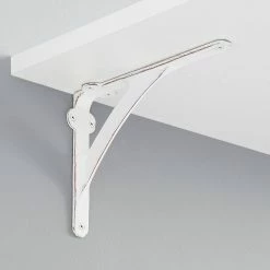 Signature Hardware Classic 5-7/8 in. Iron Shelf Bracket in Distressed White
