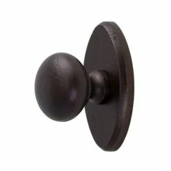 Signature Hardware 1-1/4 in. Bronze Round Knob with Oval Base Plate in Bronze Patina