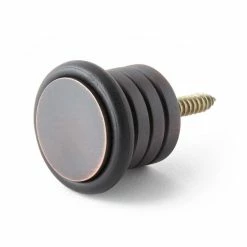 Signature Hardware Traditional 1-1/8 in. Brass Floor Mounted Door Stop in Oil Rubbed Bronze