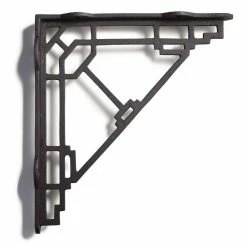 Signature Hardware Mission 9-1/8 in. Cast Iron Shelf Bracket in Black Powder Coat