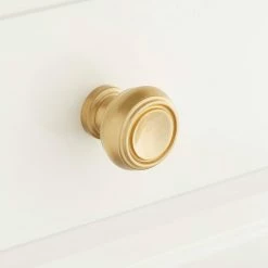 Signature Hardware Cipullo 1 in. Brass Round Cabinet Knob in Polished Nickel