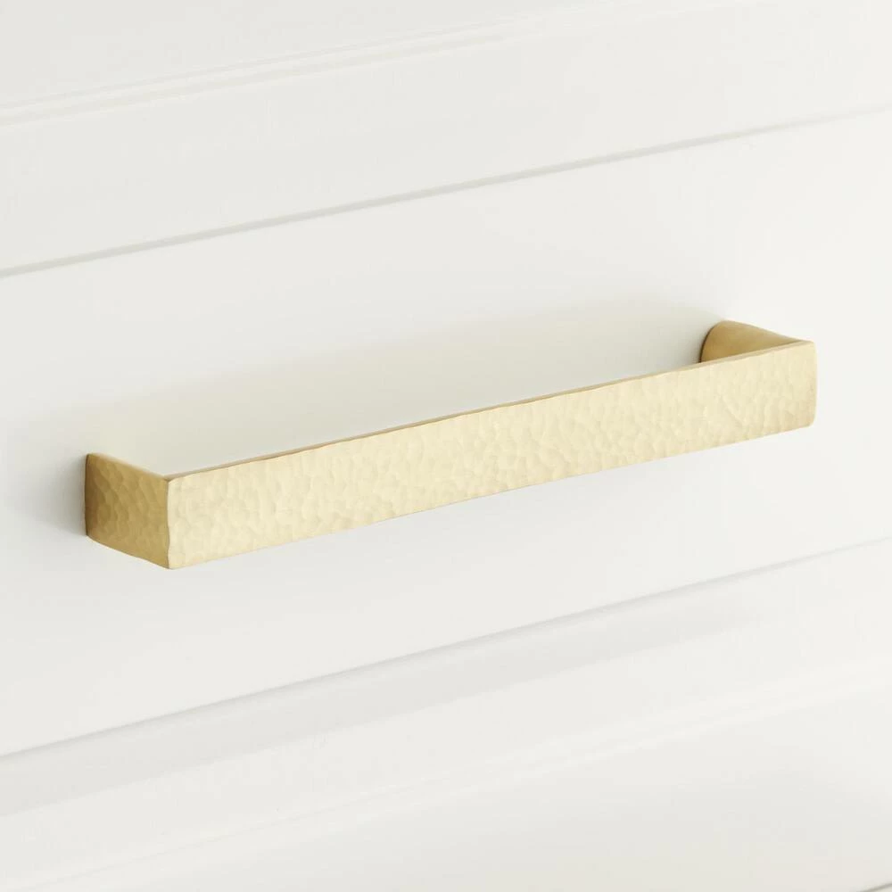 Signature Hardware Grohl 4-3/8 in. Rectangular Cabinet Pull in Satin Brass