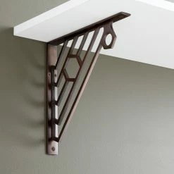 Signature Hardware Elland 10 in. Solid Brass Shelf Bracket in Oil Rubbed Bronze
