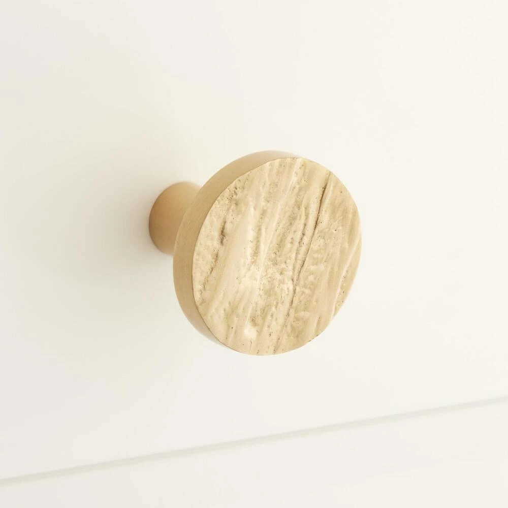 Signature Hardware Tree Bark Brass Round Cabinet Knob in Antique Nickel