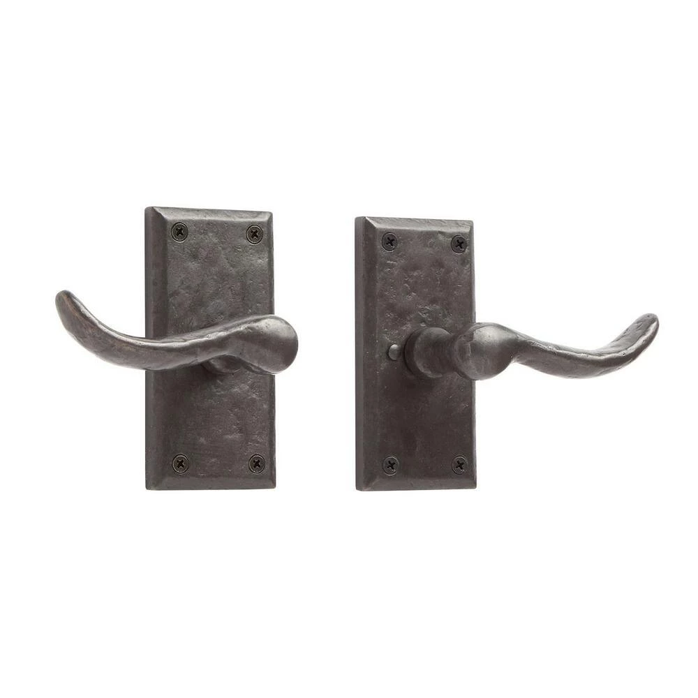 Signature Hardware Duncan Bronze Rectangular Passage Lever Set in Dark Bronze