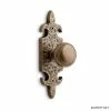 Signature Hardware Cousteau 8 in. Brass Passage Door Set Knob 2-3/8 in. Backset in Satin Brass