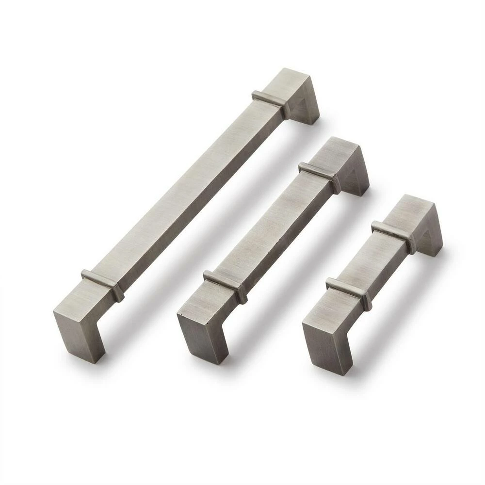 Signature Hardware Marta 1-1/8 x 6-1/2 in. Brass Cabinet Pull in Antique Pewter - Image 2