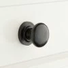 Signature Hardware 1-1/4 in. Bronze Round Drawer Knob with Beveled Base Plate in Dark Bronze