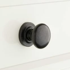 Signature Hardware 1-1/4 in. Bronze Round Drawer Knob with Beveled Base Plate in Dark Bronze