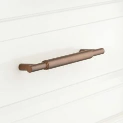Signature Hardware Colmar 1/2 x 7-3/8 in. Brass Cabinet Pull in Brushed Nickel