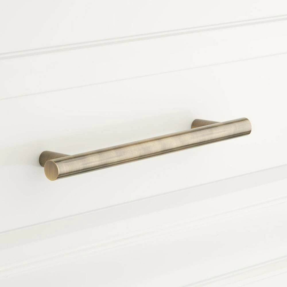 Signature Hardware Colmar 1/2 x 7-3/8 in. Brass Cabinet Pull in Satin Brass