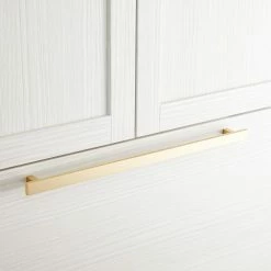 Signature Hardware Covello 20-1/8 in. Rectangular Appliance Pull in Satin Brass