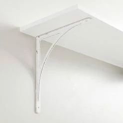 Signature Hardware Timeless 12 in. Iron Shelf Bracket in Distressed White