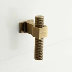 Signature Hardware Industrial 2-3/8 in. Cabinet Knob in Antique Matte Brass