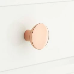 Signature Hardware Gordes 1-1/4 in. Brass Round Cabinet Knob in Polished Nickel