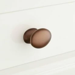 Signature Hardware Rennes 1-7/8 in. Brass Oval Cabinet Knob in Oil Rubbed Bronze