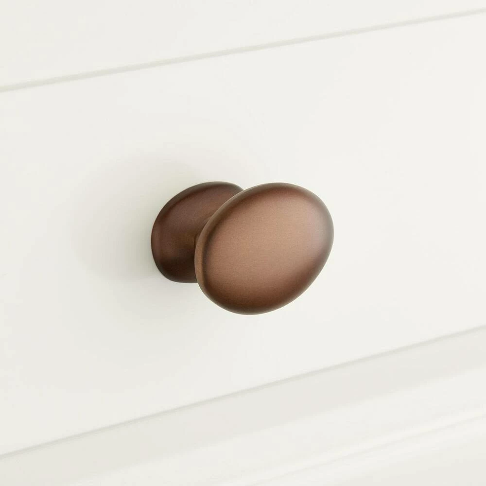 Signature Hardware Rennes 1-7/8 in. Brass Oval Cabinet Knob in Oil Rubbed Bronze