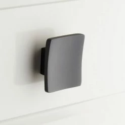 Signature Hardware Amun 1-3/4 in. Square Cabinet Knob in Matte Black