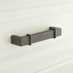 Signature Hardware Marta 4 in. Cast Iron Cabinet Pull in Antique Iron