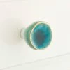 Signature Hardware Menotti 1-1/2 in. Porcelain Cabinet Knob in Teal