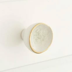 Signature Hardware Menotti 1-1/2 in. Porcelain Cabinet Knob in White