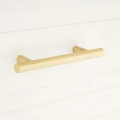 Signature Hardware Khoit 1/2 x 8 in. Brass Cabinet Pull in Polished Rose Gold