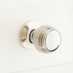 Signature Hardware Garneau 1-1/4 in. Brass Round Cabinet Knob in Polished Brass