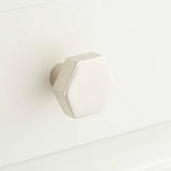 Signature Hardware Khoit 1-1/8 x 1-1/4 in. Brass Hexagonal Cabinet Knob in Polished Brass