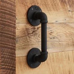 Signature Hardware Gibson 10 in. Iron Door Pull in Black Powder Coat